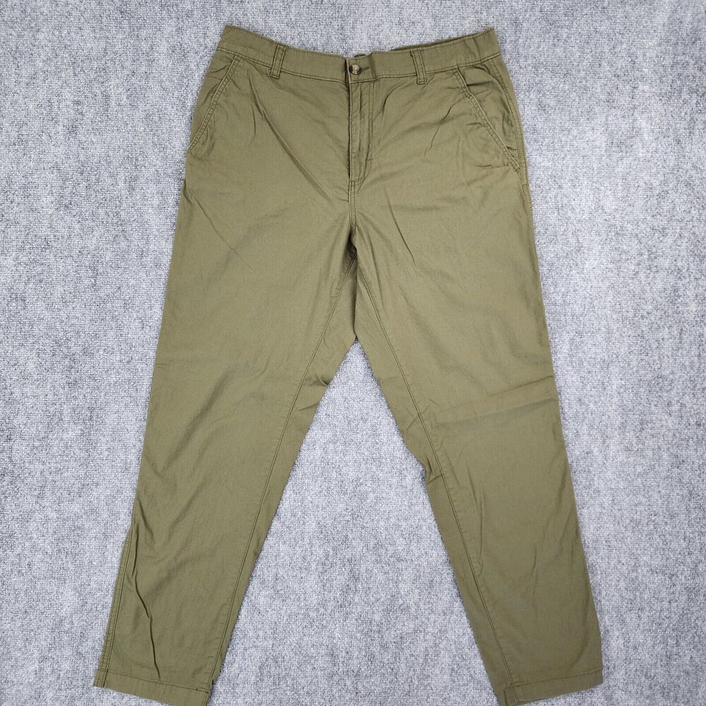 Eddie Bauer Pants Men 36x32 (35x31) Green Stretch Casual Outdoor Hiking Pocket